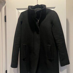 JCrew Black City Coat w/ Zipper
